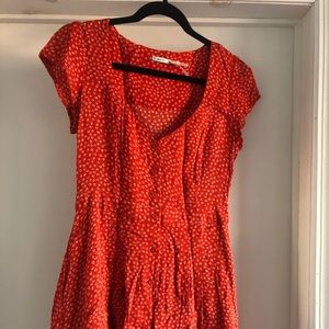 Orange floral Urban Outfitters romper